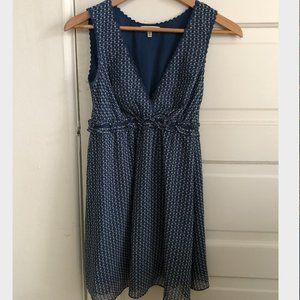 Blue deep v neck dress by max studio